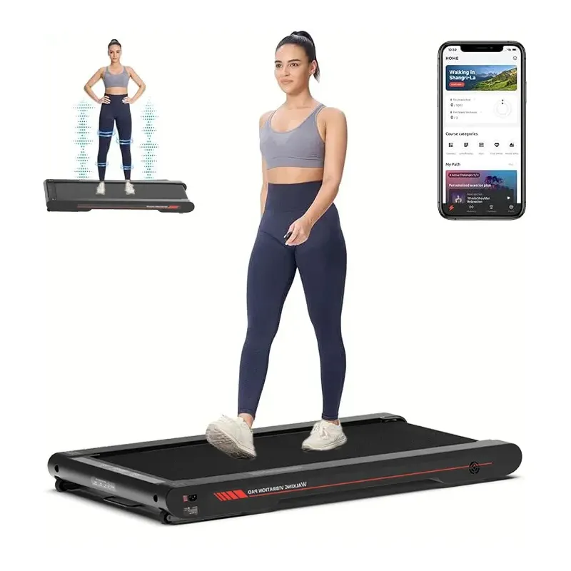Hf66b3daa0de04bd4b294ad89681265f01.webp RH Portable Flat Motorized Treadmill Walking Pad Foldable ABS Electric Without Heart Rate Test with LED Screen Desk for Home Use - Image 1