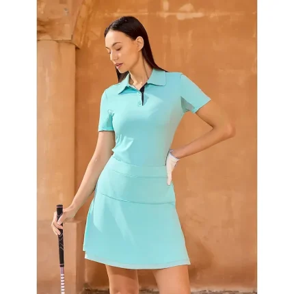 Women's Golf Polo Shirt Mint Green Short Sleeve Top Ladies Golf Attire Clothes Outfits Wear Apparel