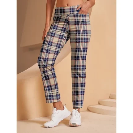 Women's Golf Pants Red Blue Pants / Trousers Ladies Golf Attire Clothes Outfits Wear Apparel