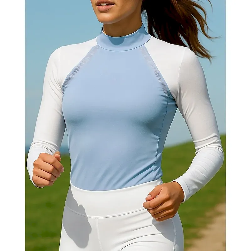 pxogkv1749177152799-2.webp Women's Running Shirt Tennis Shirt Slim Long Sleeve Tee Tshirt Color Block Quick Dry Lightweight Breathable Tennis Golf Running Sportswear Activewear Black Pink Blue - Image 1